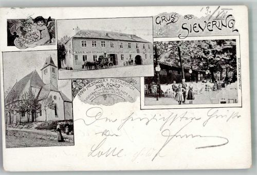 1190 Wien 19. Bezirk, Döbling 1902 Foto AK Sievering Gasthaus zur Agnes Kirche