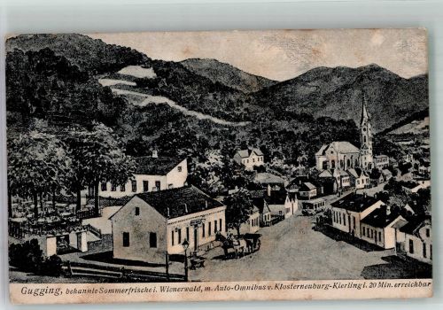 3400 Maria Gugging Foto AK Pferdestraßenbahn Gasthaus Kirche