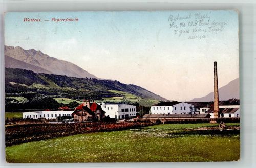 6112 Wattens 1916 Foto AK Papier- Fabrik Zensur Von der Armee im Felde