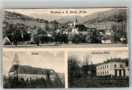 3241 Kirnberg an der Mank Foto AK Schloss Geschäft Warenhaus Kirche