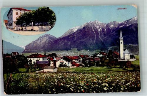 6071 Aldrans 1913 Foto AK Kirche Gasthaus Dauner Pension