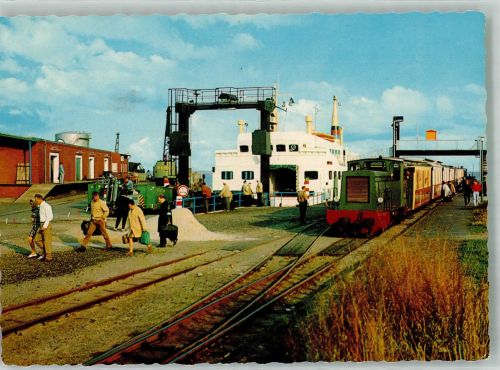 26757 W2972 Borkum Foto AK Fähre Auto MS Rheinland Eisenbahn