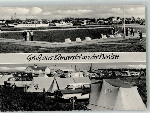 26427 W2943 Bensersiel Foto AK Schwimmbad Campingplatz Auto