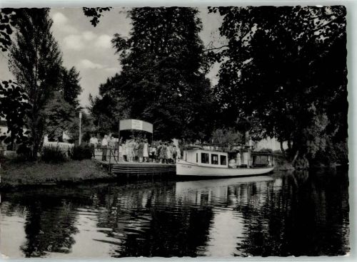 97688 W8730 Bad Kissingen 1964 Foto AK Bootsanlegestelle am Rosengarten
