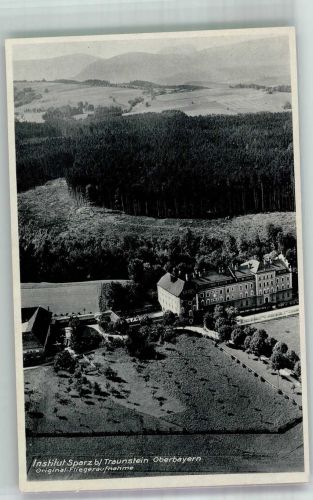 83278 W8220 Traunstein , Oberbay Foto AK Fliegeraufnahme Institut Sparz