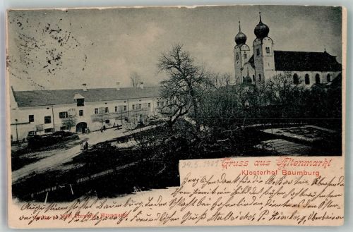 83352 W8226 Altenmarkt a d Alz 1901 Foto AK Kirche Klosterhof Baumburg