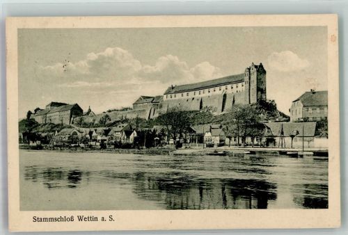 06198 O4114 Wettin 1928 Foto AK Stamm- Schloss