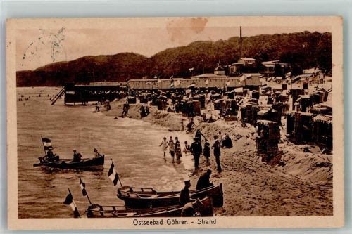 18586 O2345 Göhren , Rügen 1921 Foto AK Schwimmbad Strand