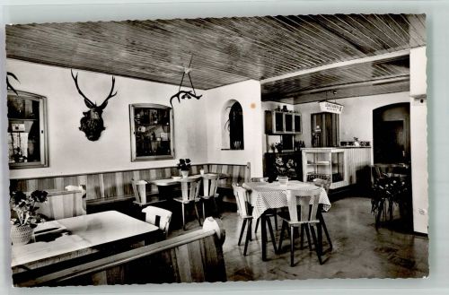 83250 W8215 Marquartstein Foto AK Cafe Pension Jägerwinkel innen