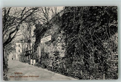 67547 W6520 Worms 1910 Foto AK Reste der römischen Stadtmauer