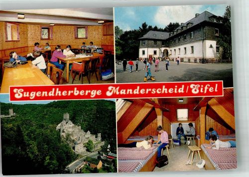 54531 W5562 Manderscheid , Eifel 1990 Foto AK Pension Jugendherberge Burg
