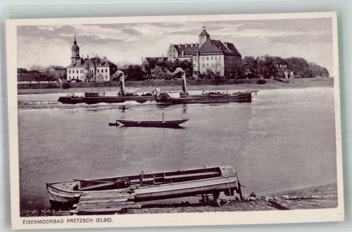 06909 O4606 Pretzsch Elbe Foto AK Schloss Elbe Dampfer