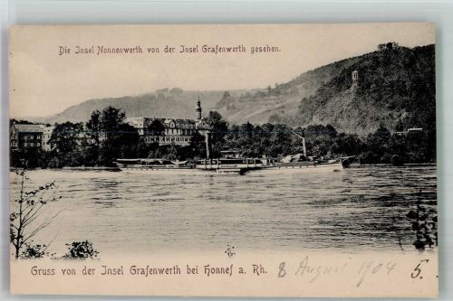53604 W5340 Bad Honnef 1904 Foto AK Insel Nonnwerth