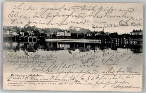 82319 W8130 Starnberg 1905 Foto AK Grüsse aus