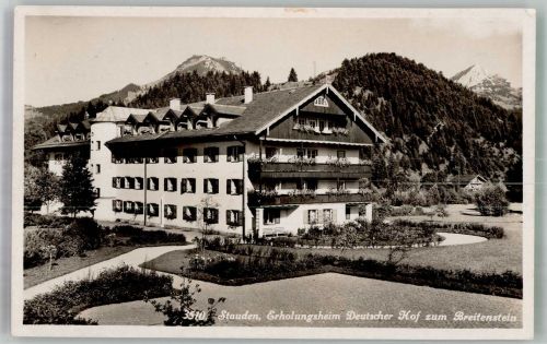 83730 W8165 Fischbachau Foto AK Stauden Hotel Erholungsheim Deutscher Hof zum Breitenstein