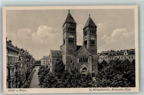 50667 W5021 Köln Altstadt-Süd 101 Foto AK Kirche St. Michael Brüsseler Platz