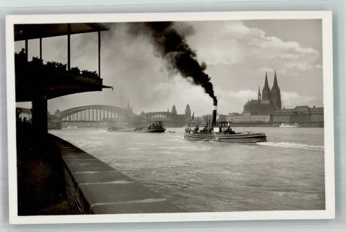 50667 W5021 Köln Altstadt-Nord 103 Foto AK Rheinparkufer Blick zum Dom Hohenzollernbrücke