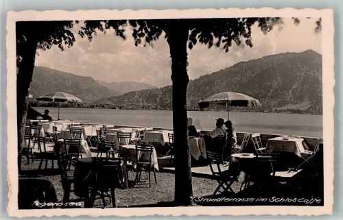 83684 W8180 Tegernsee 1934 Foto AK Schloss - Cafe Strandterrasse