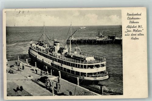 27472 W2190 Duhnen Foto AK MS Jan Molsen Abfahrt alter Hafen Notopfermarke Berlin