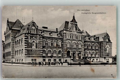 37603 W3450 Holzminden 1917 Foto AK Herzogliche Baugewerschule Feldpost WK I