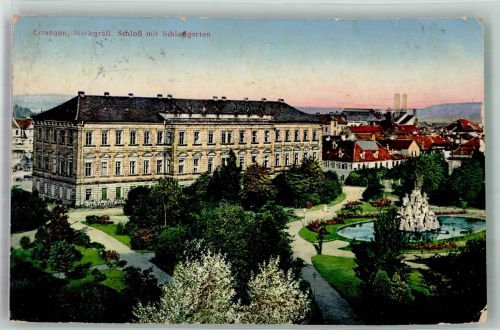 91052 W8520 Erlangen 1916 Foto AK Schloss Schlossgarten Feldpost wK I