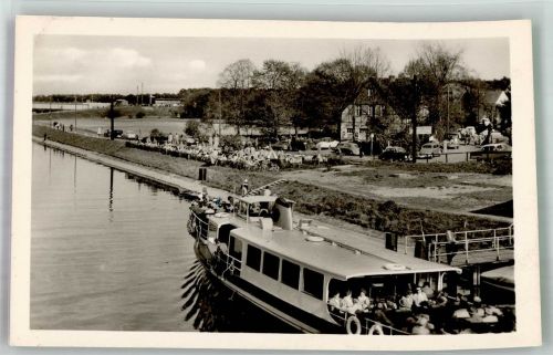 10115 W1000 Wannsee 1958 Foto AK Gasthaus und Cafe Zum alten Albrechts-Teerofen