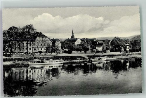 37619 W3452 Bodenwerder Foto AK An der Weser Weser-Have