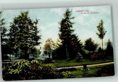 09212 O9102 Limbach-Oberfrohna 1912 Foto AK Stadtpark