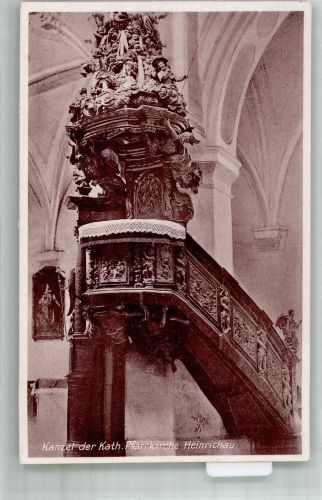 Heinrichau Henrykow Foto AK Kath. Kirche Kanzel