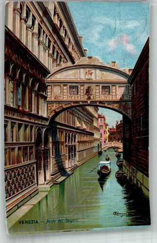 30100 Venezia 1913 Foto AK Porte dei Sosperi Seufzerbrücke