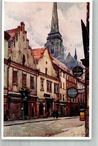 Plzen Pilsen Künstlerkarte sign. Setelik