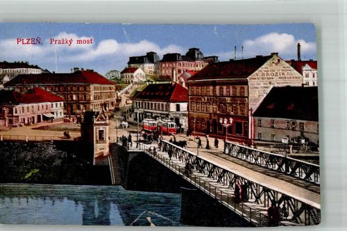 Plzen Pilsen Gebrauchsspuren Straßenbahn Prazky most