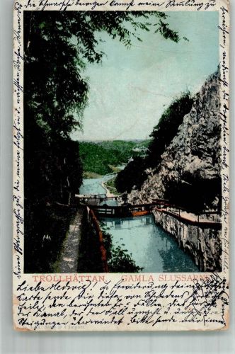 Trollhättan 1900 Gebrauchsspuren Kanal