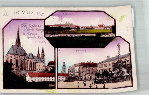 Olomouc Olmütz Gebrauchsspuren Kirche Dom Niederring K.u.K. Militärzensur Scan verzogen