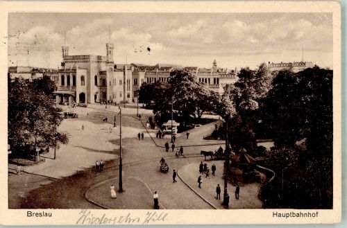 Breslau Wroclaw 1938 Gebrauchsspuren Hauptbahnhof