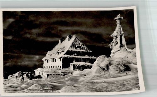 Reifträgerbaude 1934 Winter Hüttenstempel