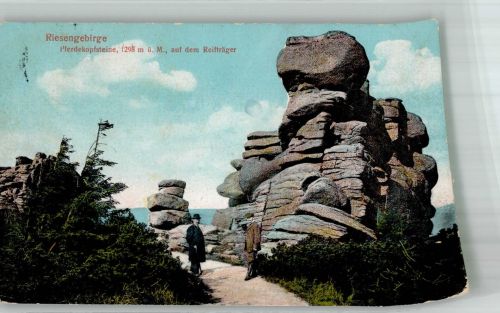 Oberschreiberhau Szklarska Poreba Gorna Foto AK Riesengebirge Pferdekopfträger auf dem Reifträger
