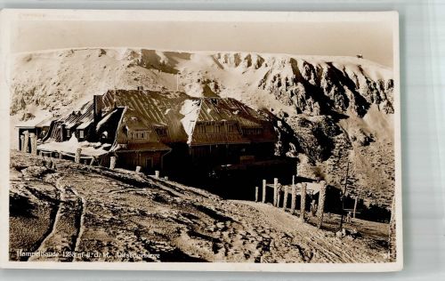 Hampelbaude 1931 Winter Riesengebirge Gasthaus