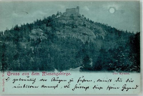 Hirschberg im Riesengebirge Jelenia Góra 1898 Mondschein Burg Kynast Riesengebirge