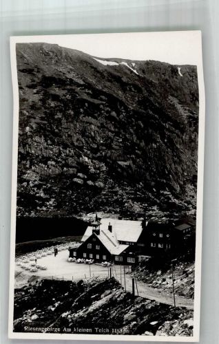 Teichbaude Foto AK Hüttenstempel