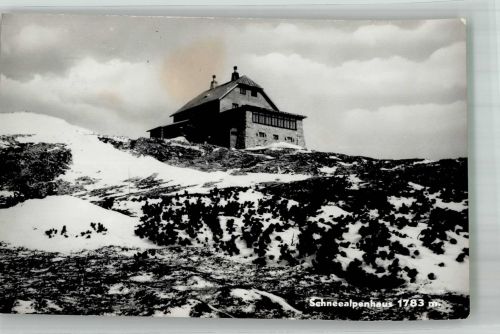Schneealpenhaus 1966 Winter Hüttenstempel