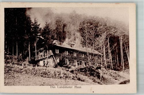94253 W8379 Bischofsmais Foto AK Gasthaus Berghütte Landshuter Haus