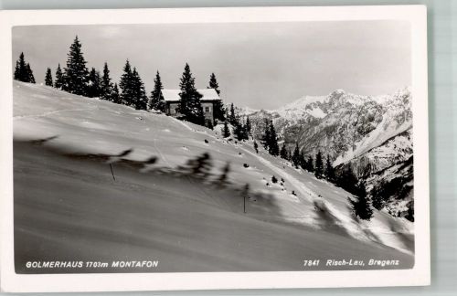 6774 Tschagguns 1954 Winter Gasthaus Berghütte Golmer Haus Foto Risch-Lau