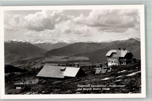9520 Annenheim Foto AK Hüttenstempel Alpengasthaus Gerlitzenhaus Berglift Station