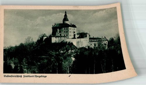 Frydlant Friedland 1945 Foto AK Schloss Wallenstein Scan verzogen