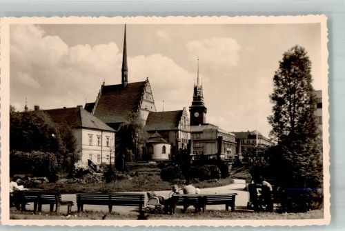 Pardubice 1942 Foto AK Park Kirche