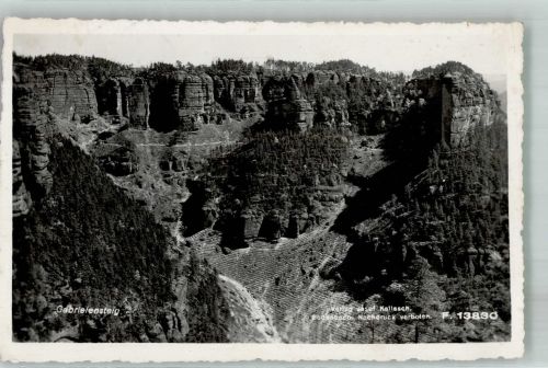 Hrensko Herrnskretschen 1939 Foto AK Gabrielensteig