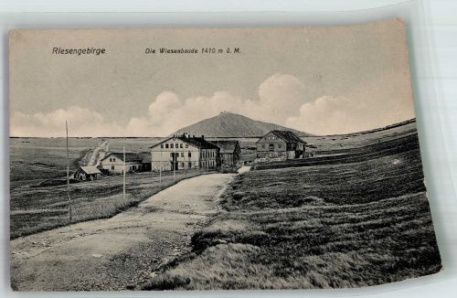 Wiesenbaude Foto AK Gasthaus Scan verzogen