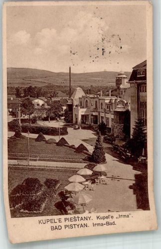 Pistyan Piestany 1925 Foto AK Irma-Bad Kurhaus