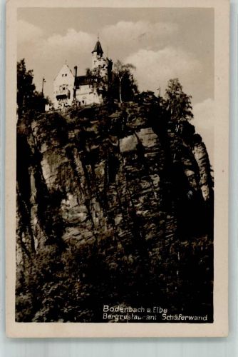 Decin Tetschen-Bodenbach 1937 Foto AK Gasthaus Pension Sudetendeutscher Hof Schäferwand